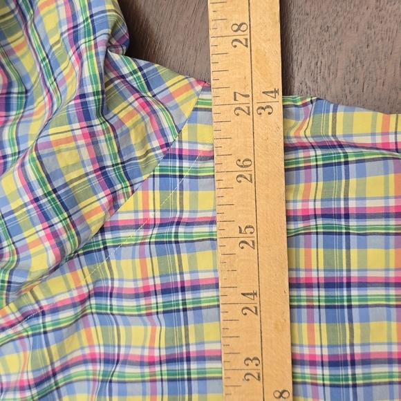 PALPH LAUREN Men's XXL Blue Yellow Pink Plaid Shirt 100% Cotton - Picture 7 of 7